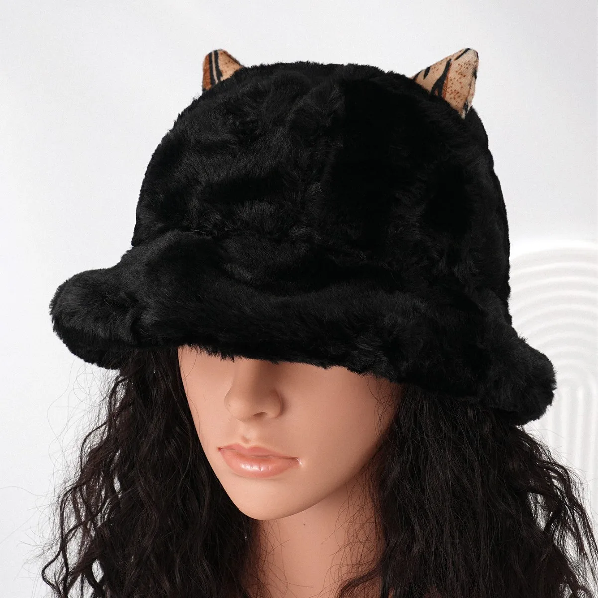 

HongLuan винтажные плюшевые черные леопардовые шапки-бини и теплая шапка с черепом для мужчин, зимняя вязаная забавная шапка с милыми животными, женские черепа