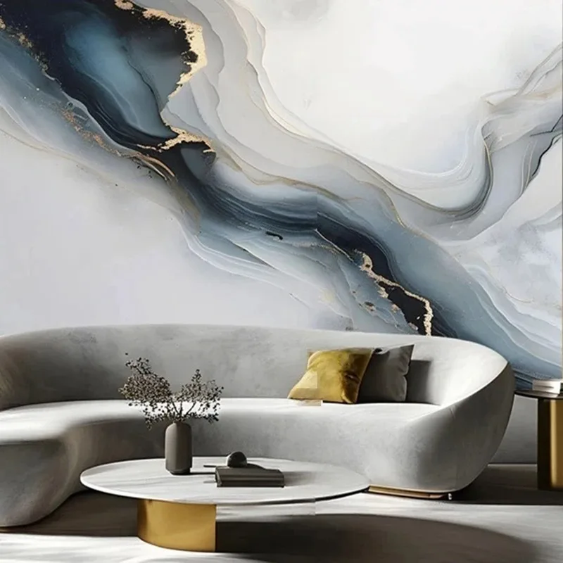 Modern Marble Texture Wallpaper Murals for TV & Sofa Backdrop 3D Wall Art Wall Coverings Elegant Background Painting