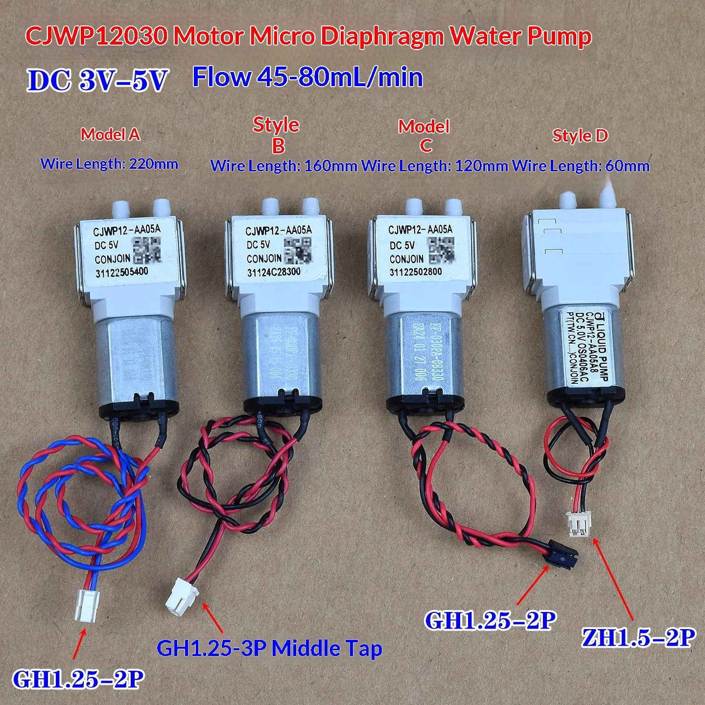 Micro 030 Motor CJWP-12 Water Pump DC 3V 3.7V 5V Mini Water Pump Low Small Flow Liquid Pump for Sweeper Robot Floor Cleaner