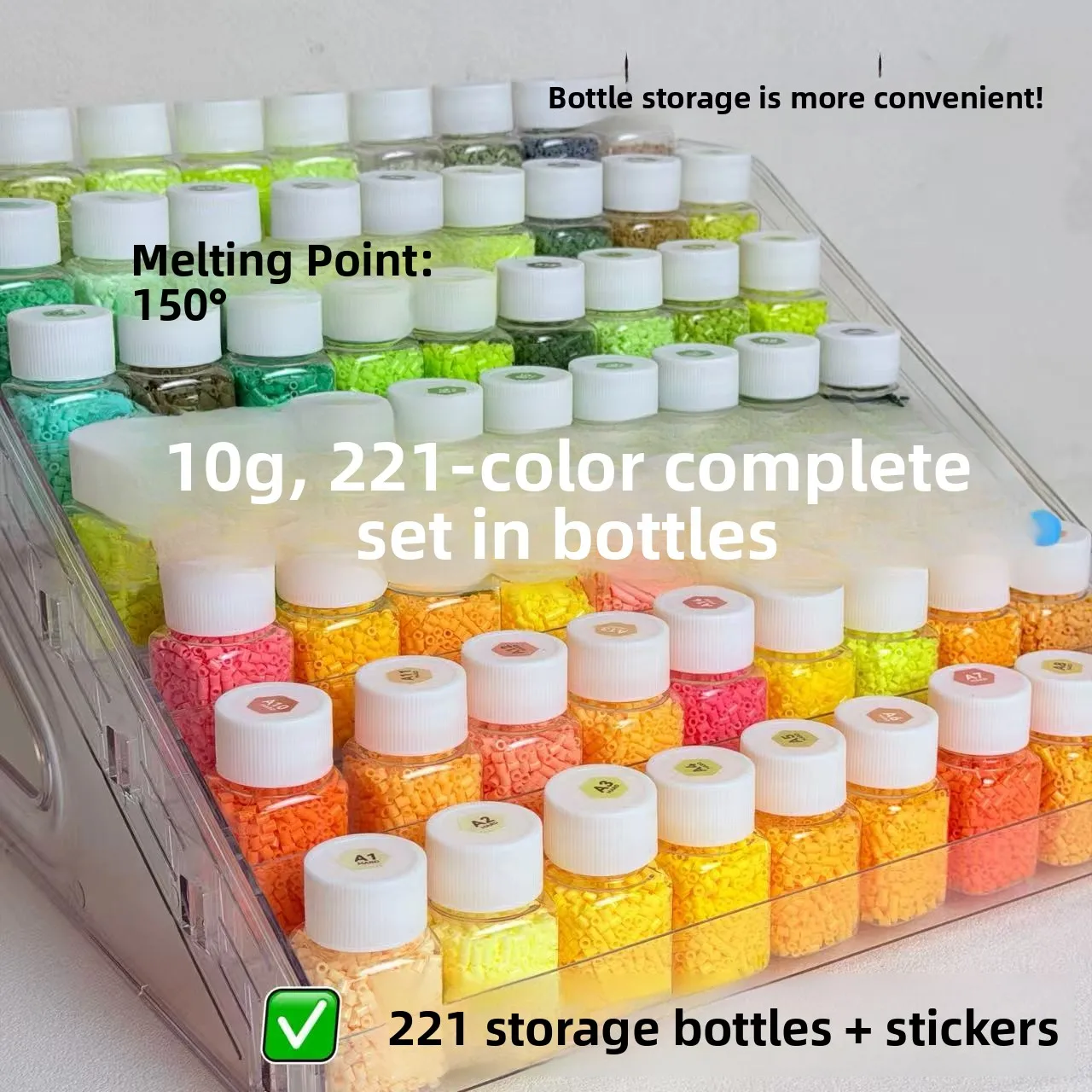 Handmade DIY 10g221 Colors Beans with Bottle Full Set MARD Version Puzzle Bean Material for Model Building And Assembly