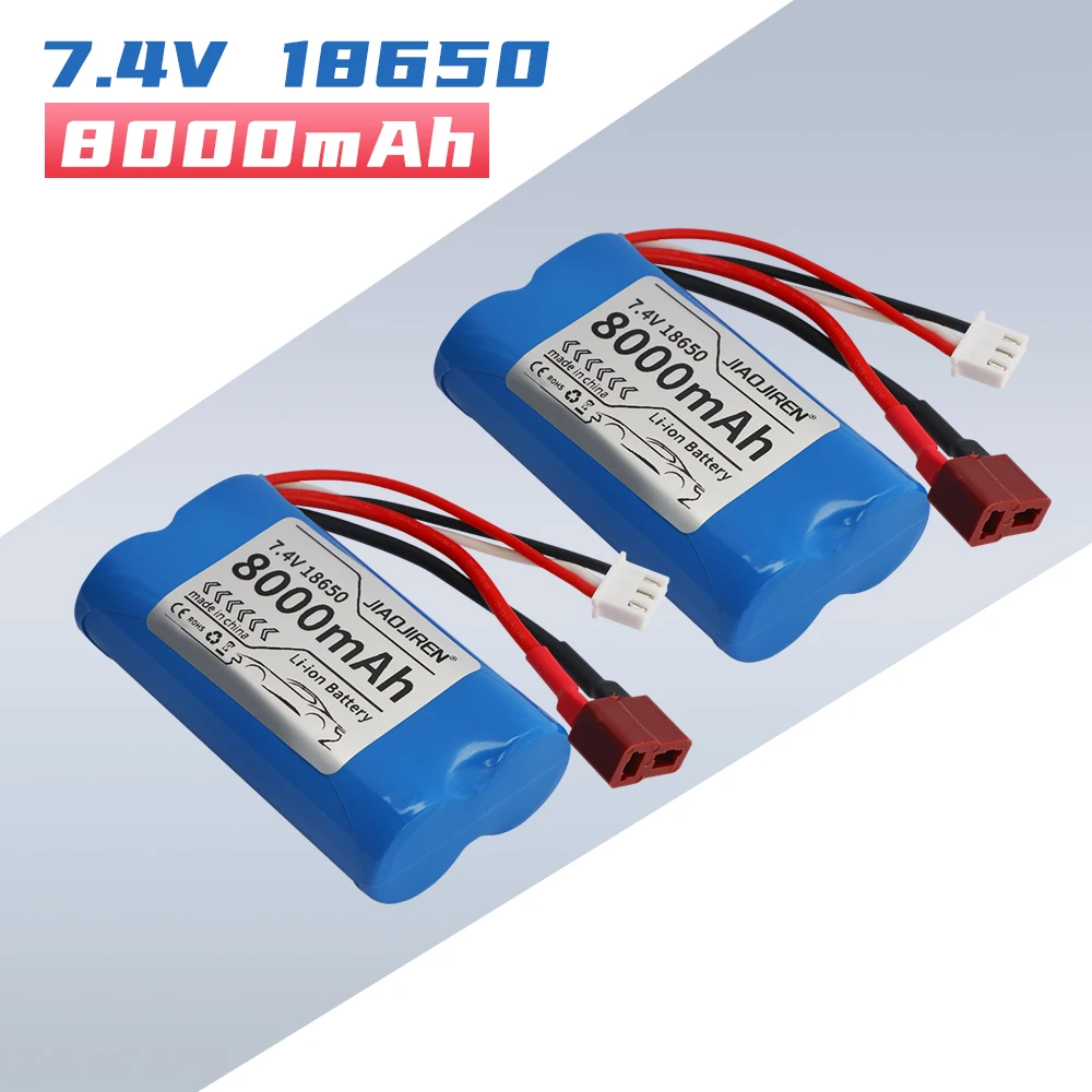 Batterie Li-ion 18650 7.4V 8000mAh 2S T, prise et chargeur pour SCY-16102PRO SCY-16101PRO SCY-16103PRO SCY-16201PRO R/C, pièces de voiture