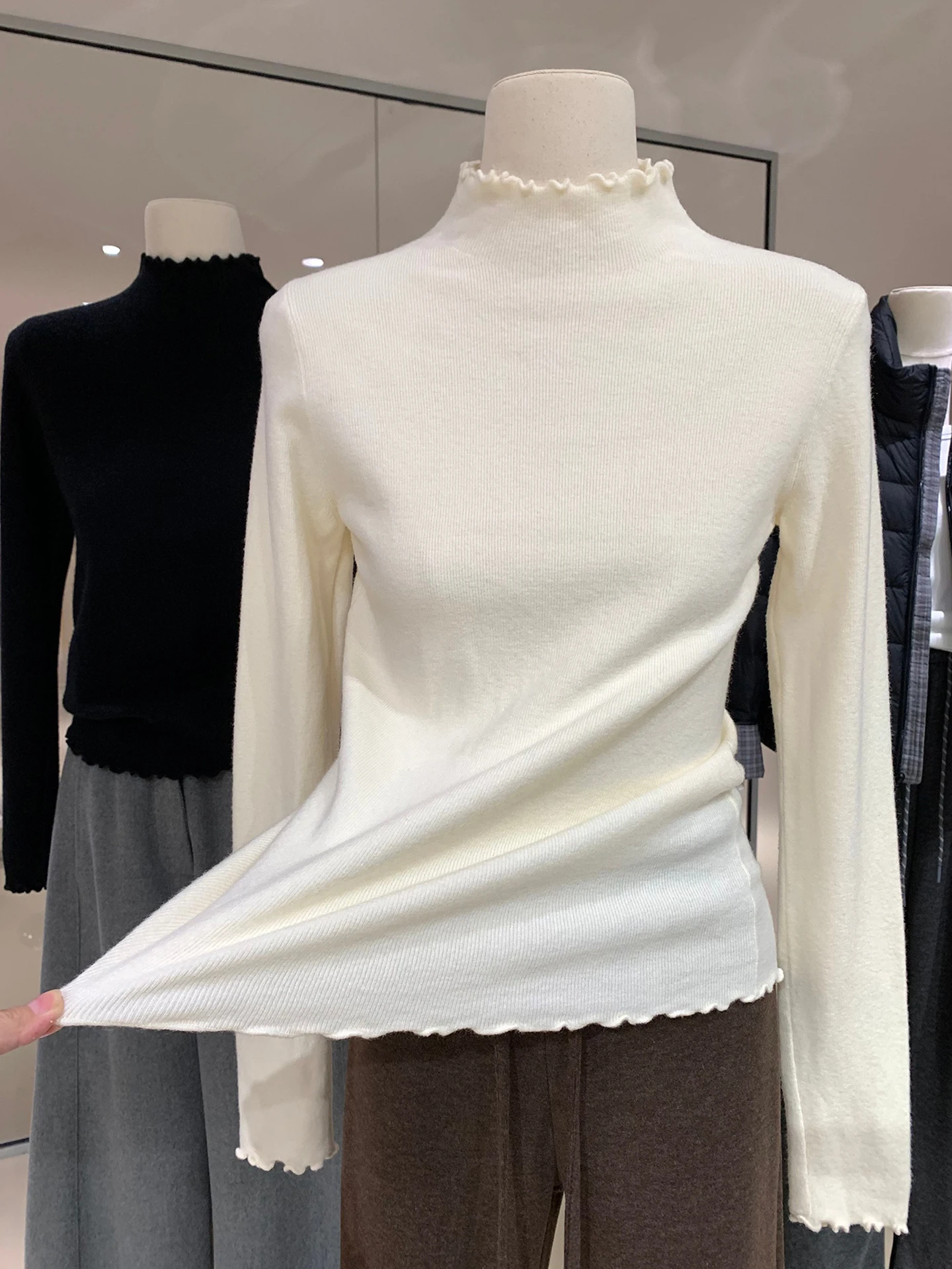 

Мягкая, удобная, длиннорукавная вязаная женская кофта-базовый слой, зимняя модная простая однотонная универсальная модель.