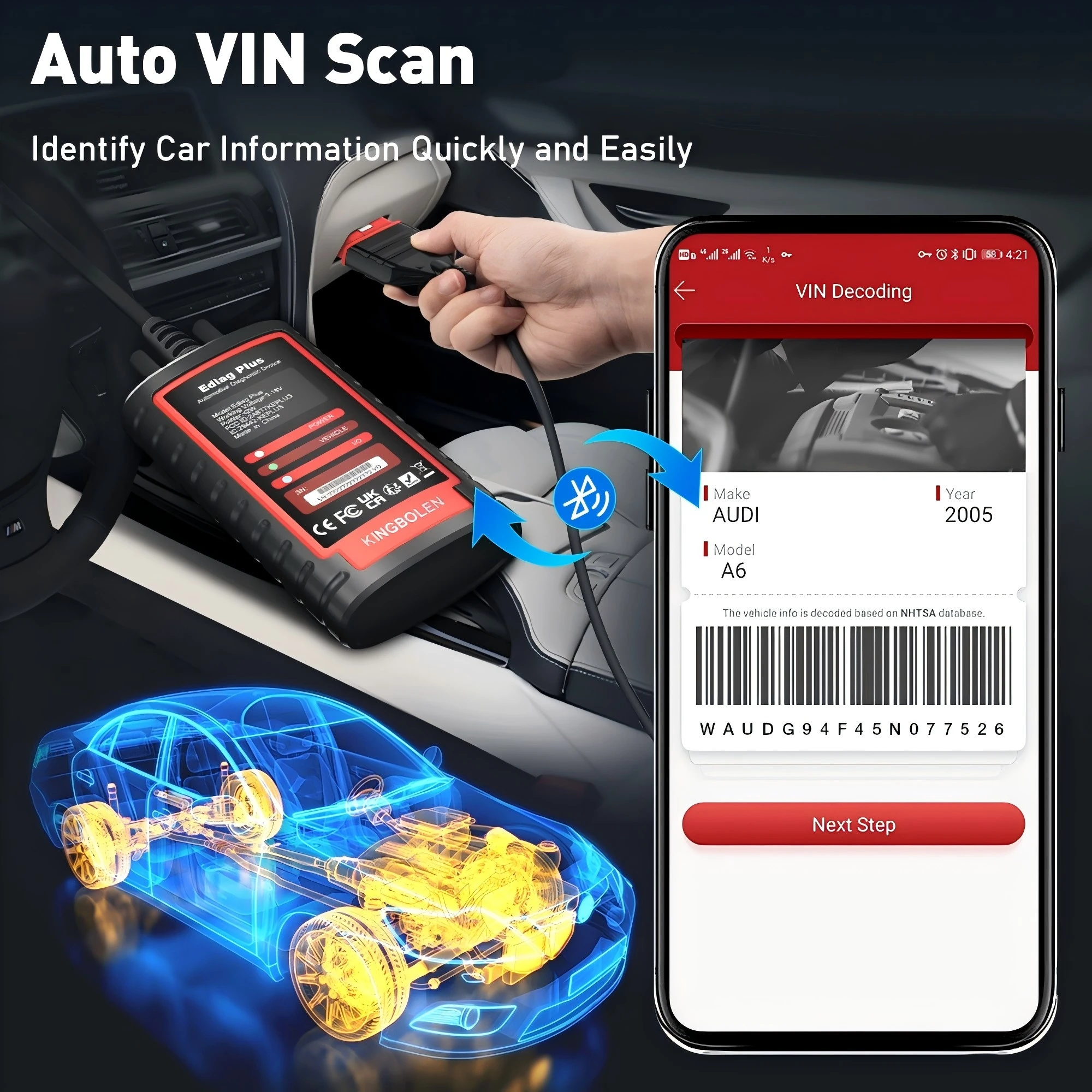 [Alle digitalen Seriennummern] KINGBOLEN Ediag Plus CAN FD Alle Systeme Steuergerätecodierung Aktiver Test 15 Resets Deutsches Auto Diagnosegerät TPMS FCA SGW Autoauth OBD Scanner – Detail 8