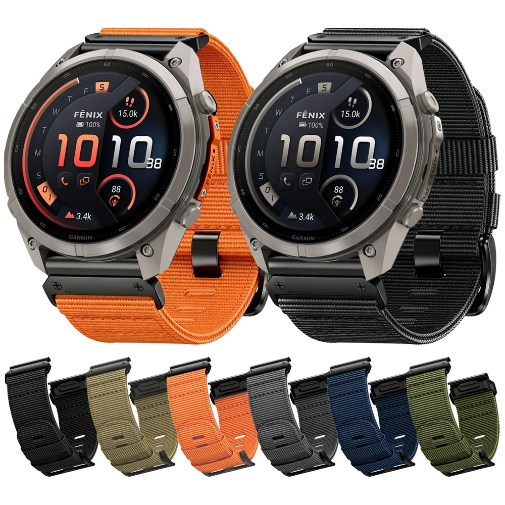 Taktisches Sport-Nylonarmband für Garmin Fenix 9 8 47mm 51mm 7 7X 6 6X 5X Epix/Fenix9 Pro InReach Solar Band Armband Zubehör