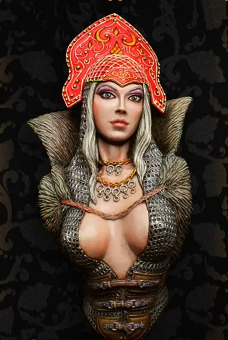 

1/9 Resin Character Model Kit Chest Model Female Half Body Miniature Gk White Model Handmade Unassembled And Unpainted