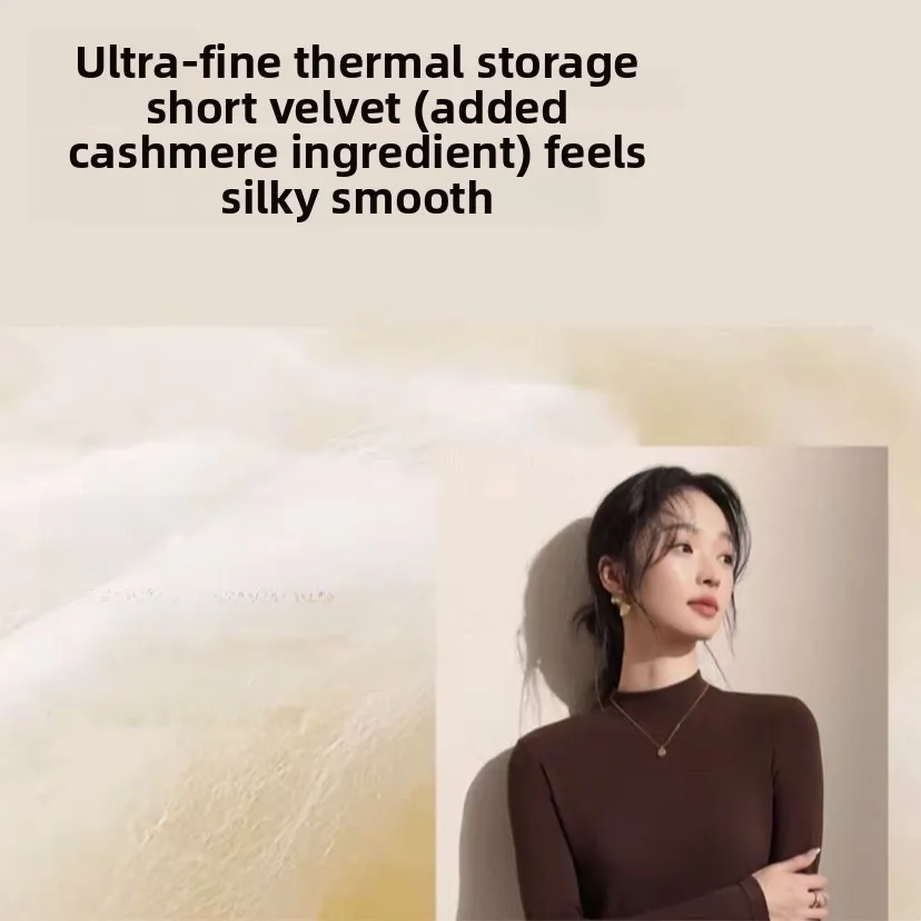 Thiened Fce Caldo Dimagrante Colletto alla coreana apewear Strato Base Cura della pelle Autunno Inverno Lungo Sve T-shirt Faion da donna