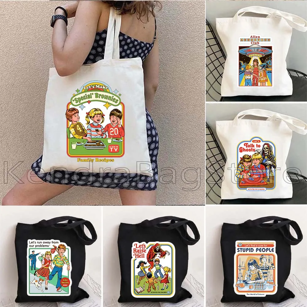 

American Picture Books Jenny's New Friends Hobbies Games Kids Ghosts Halloween Gifts Canvas Tote Bag Harajuku Shopper Handbag