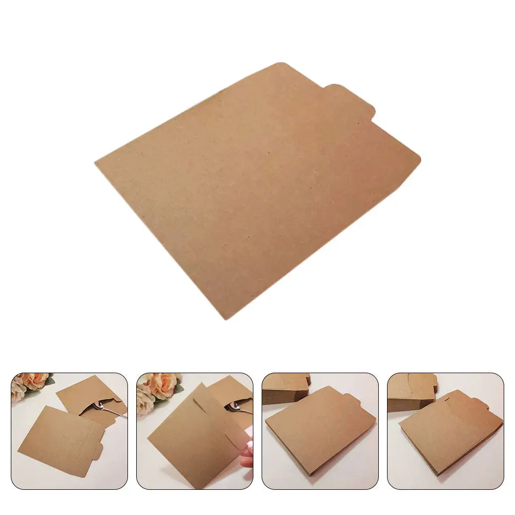 

100Pcs Cd Envelopes Self Seal Kraft Paper Greeting Card Envelopes for Wedding Invitations Business Cards Money Cash Small Blank