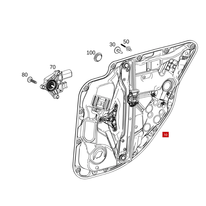 

A2057307901 A2057308001 Базовая рама для силовых окон, левая дверь, без двигателя W205