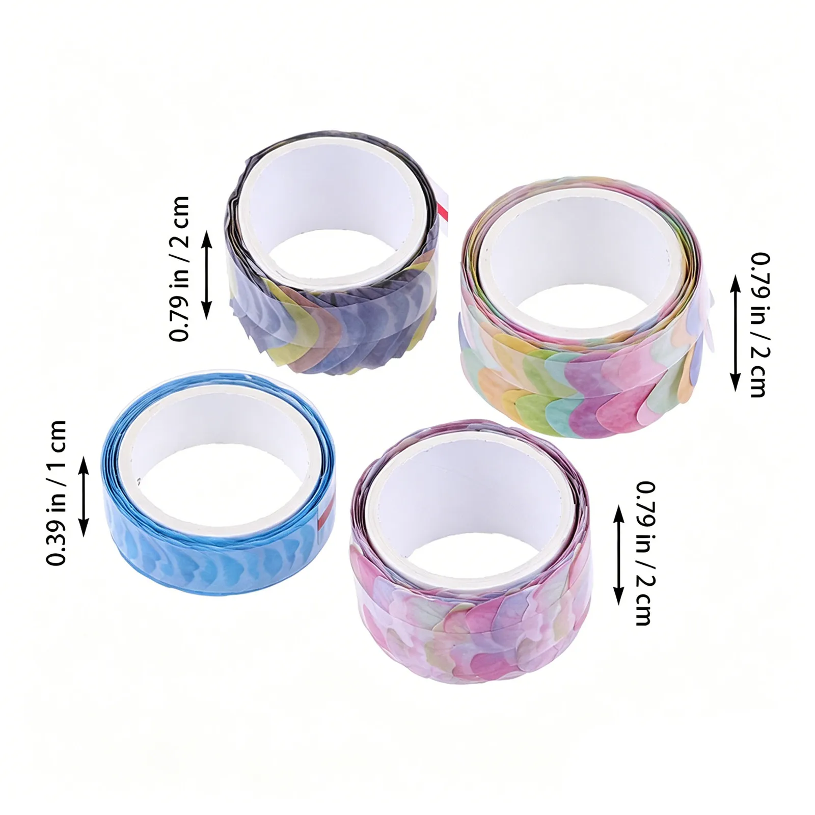 4 Roll Flower Petal Tape Creative Washi Tape Seamless Hand-Tearing DIY Stickers for Scrapbooking Diary Journal Planner