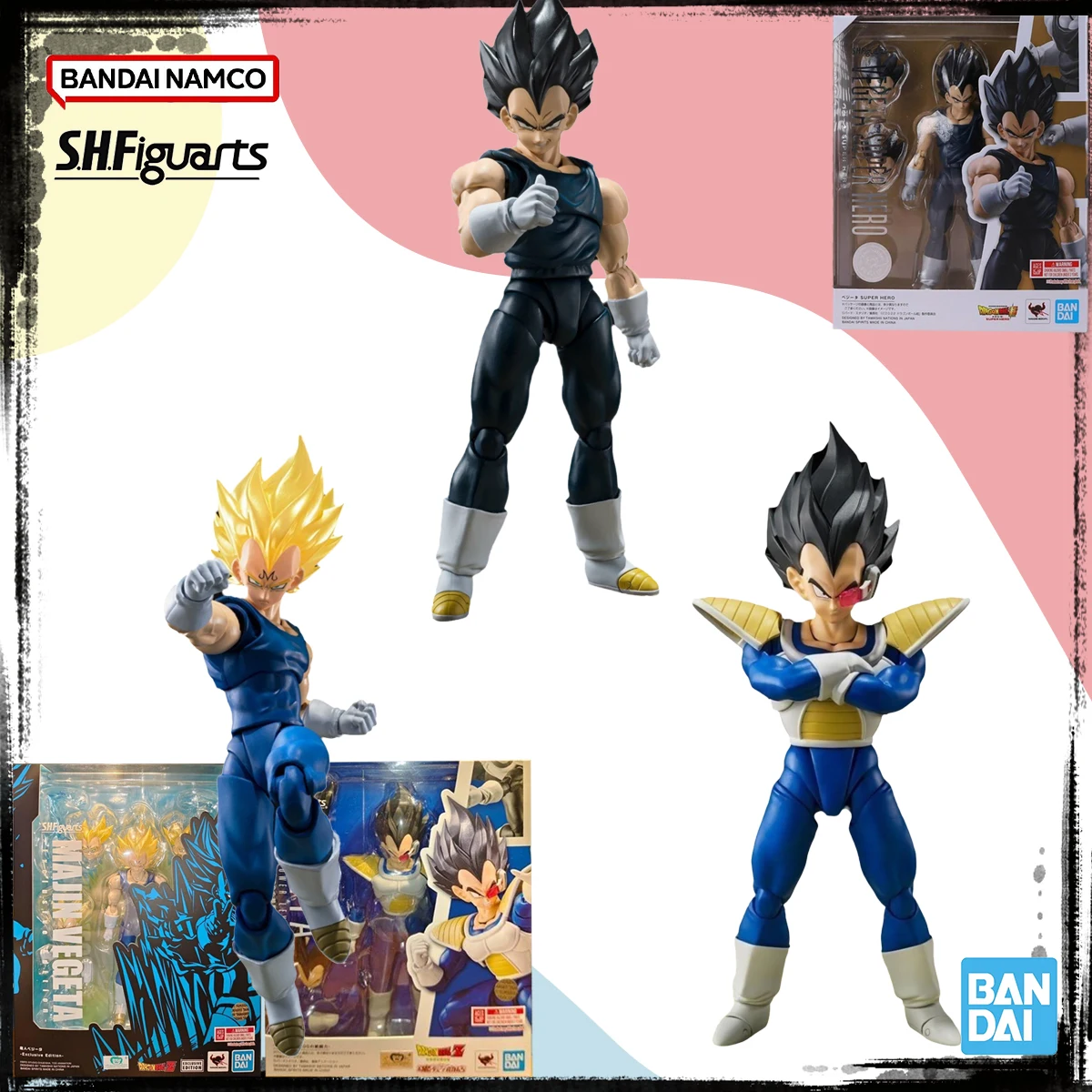 

Bandai Genuine Original SHF Dragon Ball в наличии Аниме-фигурка VEGETA 2.0 SUPER HERO MAJIN Фигурки Готовая модель игрушки в подарок