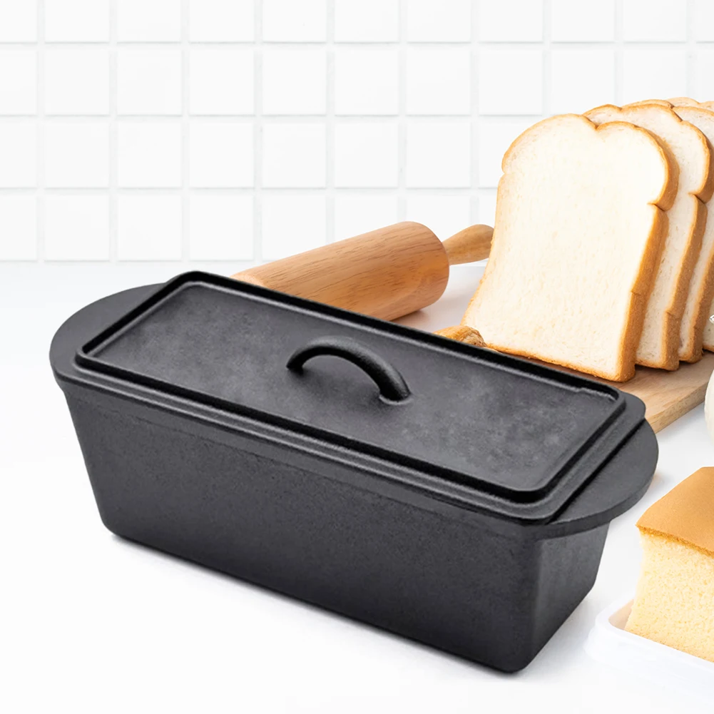 

Cast Iron Pan None Coating Square Toast Mold Square Rectangular Loaf Pan for Home Bread Baking