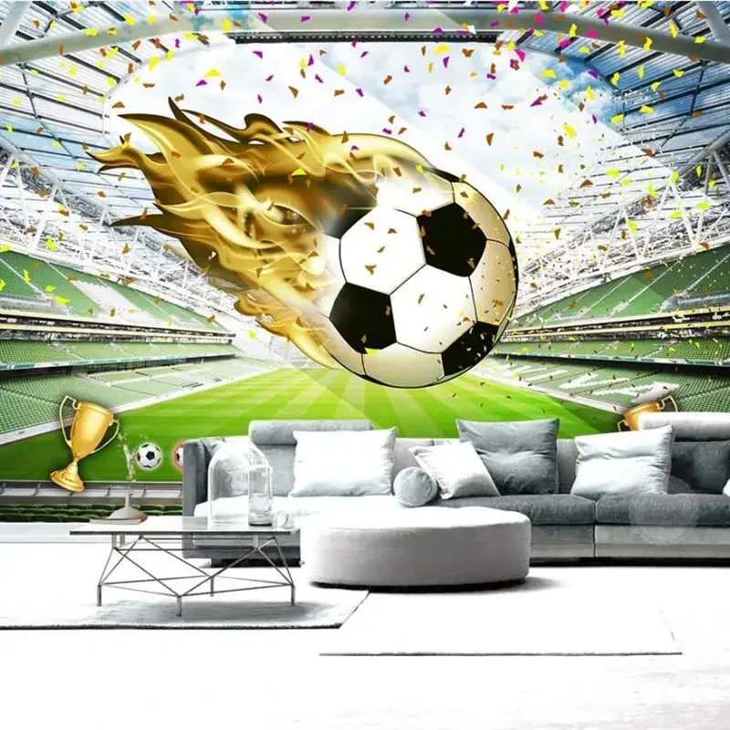 Custom wallpaper 3d creative high-end photo mural huge football field background wall living room bedroom restaurant decoration