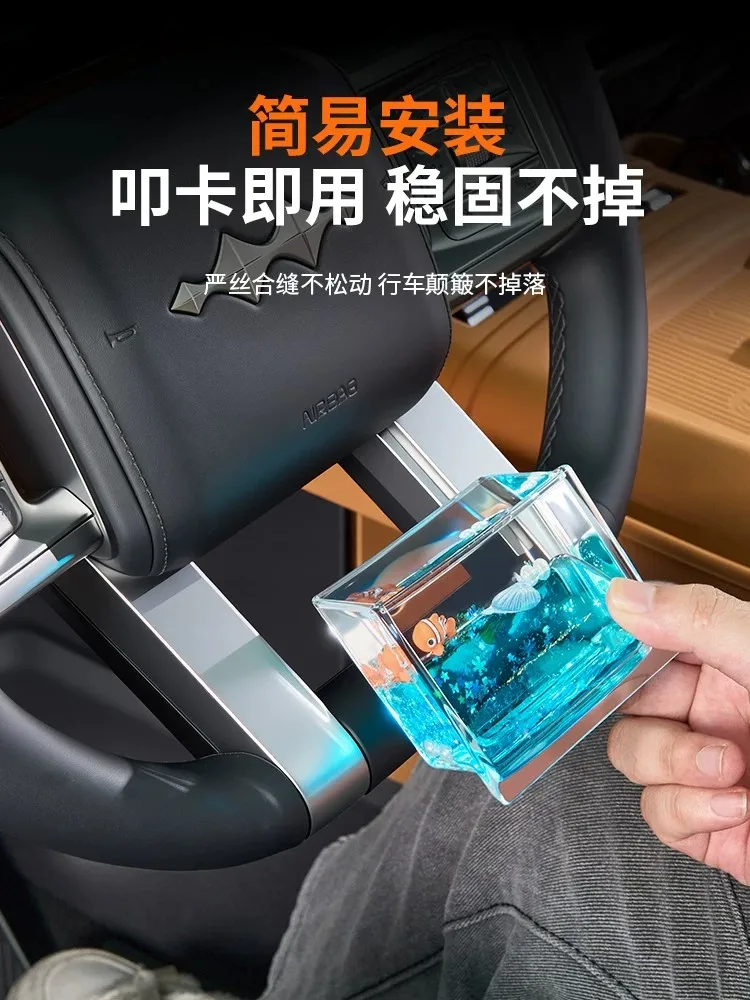 For BYD Ti7 (Leopard 7) Steering Wheel Flowing Sand Decor Block, Acrylic Fluid Ornament, Car Interior Modification Accessories