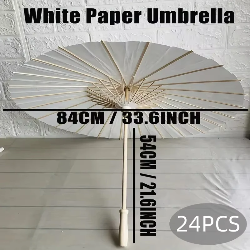 15/24/30/36/50/100PCS Parasol Paraplu's 60cm Bruiloft Papieren Paraplu Foto Props Wit DIY Paraplu voor Bruids Douche Party