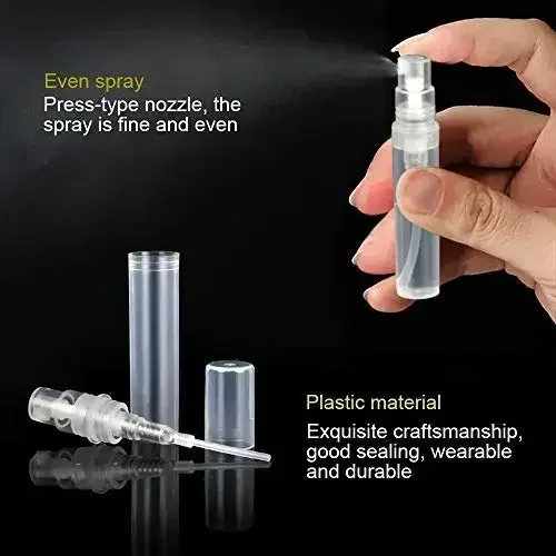 10pcs x 5ml/3ml/2ml Mini Clear Plastic Spray Bottles Container Empty Cute Perfume Atomizer for Travel Essential Perfume Liquid