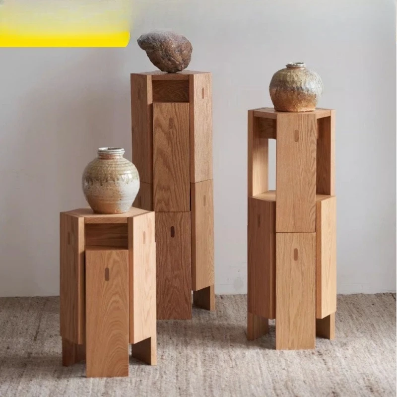 Nordic cherry wood stool, dining stool, home living room square stool