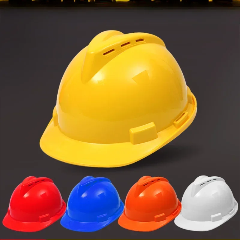 Hard hat construction site helmet national standard thickened breathable red white yellow blue