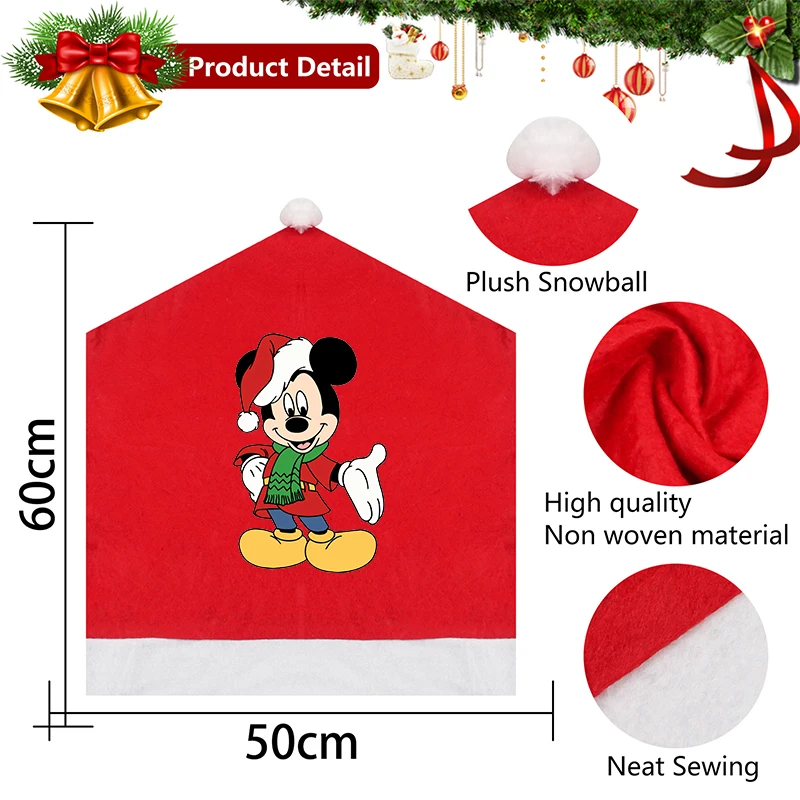 Disney Mickey Minnie Christmas Chair Cover Xmas Party Decoration Cute Kawaii Home Accessories Living Room Backrest Covers Gifts