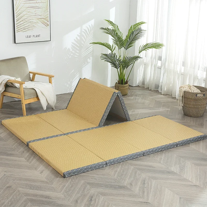 Coir Mat Fabric Folding Bay Window Mat, Comfortable Tatami Mattress, Foldable Floor Coir Mat for Sleeping, Tatami Mat Flooring