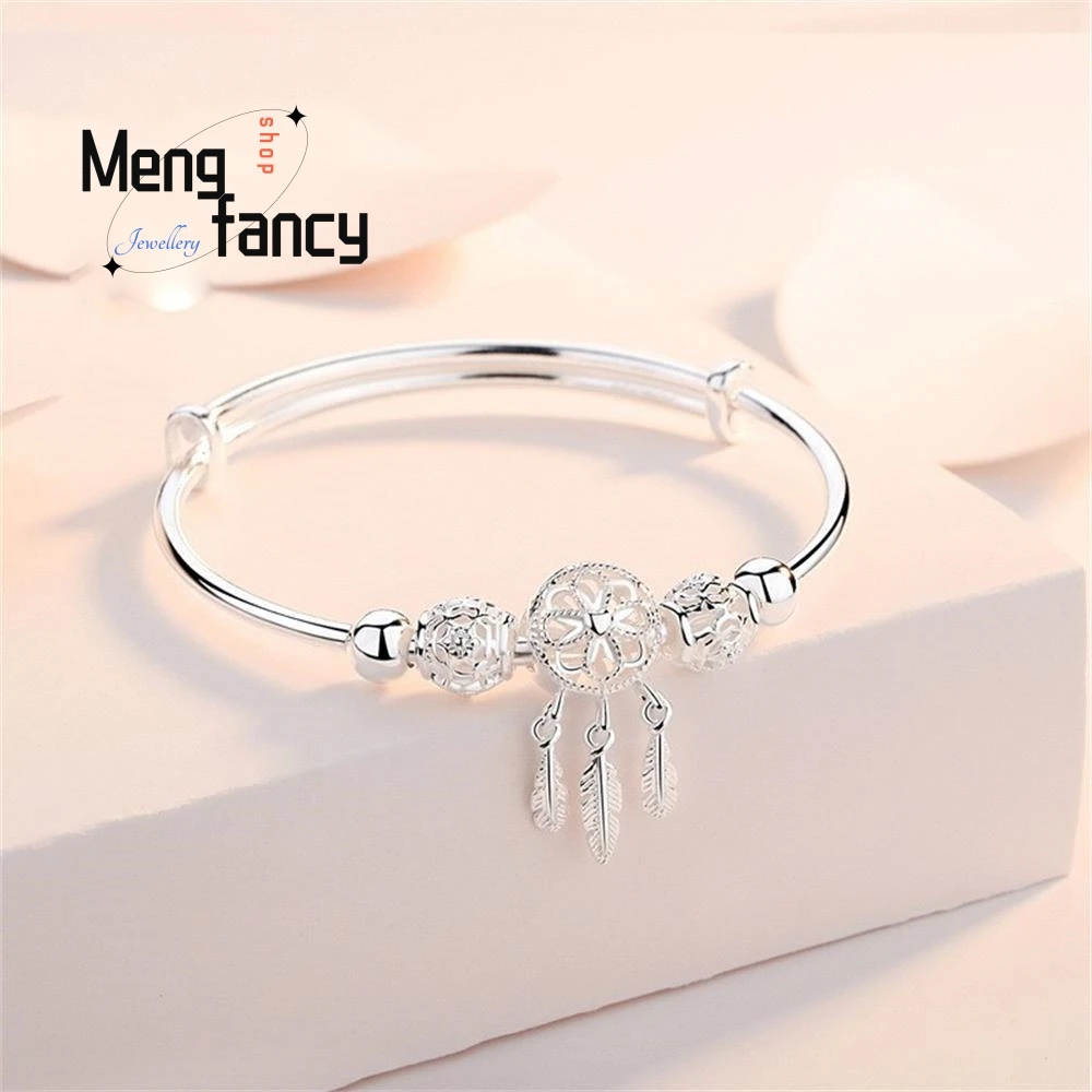 

Sand Gold New Sweet Fashion Bell Round Bead Tassel Bangle Adjustable Exquisite Elegant Sexy Young Girls Luxury Quality Jewelry
