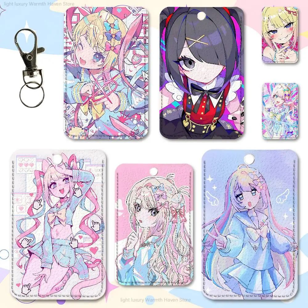 

N-Needy Streamer O-Overload Key Tag Ring Leather Card Holder Key Ring Rectangle Access Card Holder