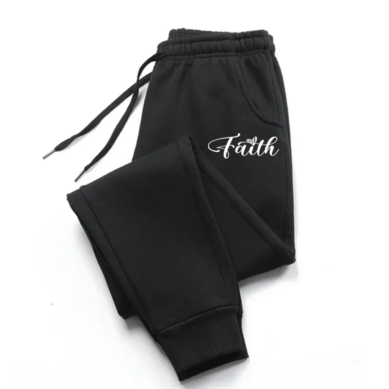 Best-selling women's letter-printed long pants for outdoor sports, fitness jogging in autumn and winter. Warm black pants.