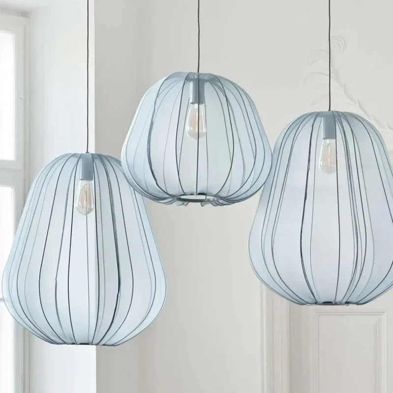 Linterna de seda Wabi Sabi, lámpara de tela creativa, lámpara colgante con globo Bolia, iluminación para sala de estar, dormitorio, escalera,