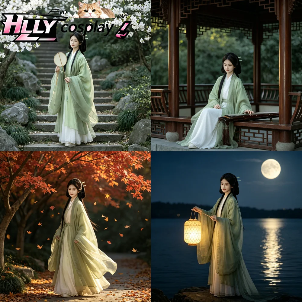 

2026 New Wei-Jin Style Bamboo Green Hanfu Dress Superb Ethereal Fairy Ancient Costume for Classical Dance Performance–Summer