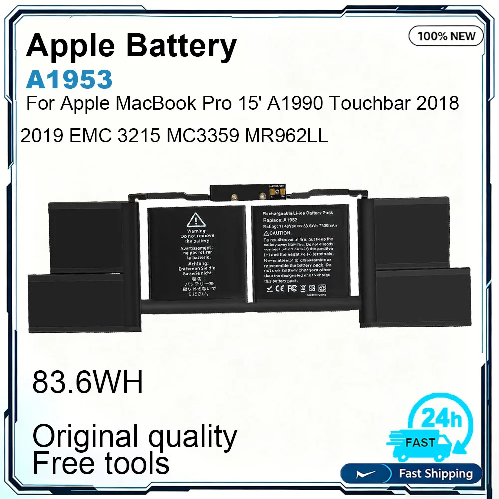 New A1953 Laptop Battery For  Apple MacBook Pro 15