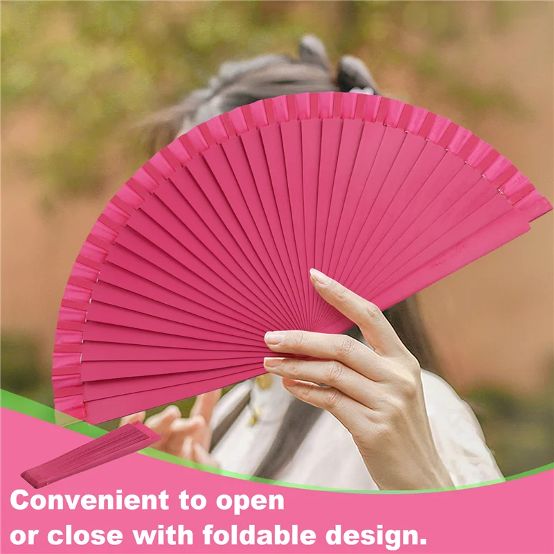 

ABUH-Plain Pure Wood Folding Fan Home Ornaments Modern Classical Dance Performances Hand Fan Art Craft B