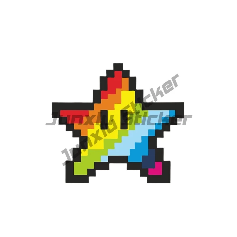 

Pixel Style Rainbow Star Car Body Decoration Sticker Scratch Cover Sticker Cover Decal Computer Case Sticker
