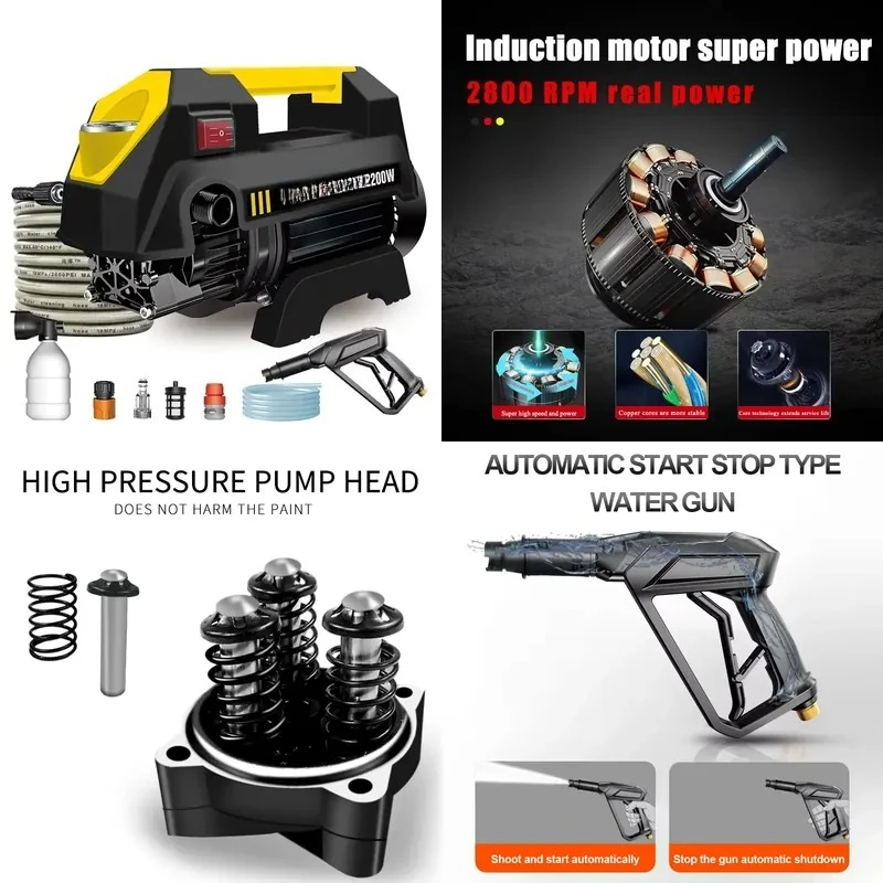 150bar Car Clean Wheel Foam Cannon Color Box Packet Water Pump High Pressure Car Washer Pump