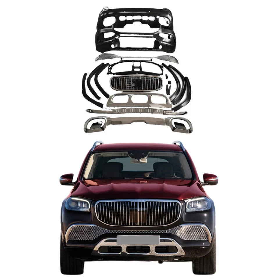 2025body kit for Mercedes Benz x167 GLS450 upgrade  gls680 medium mesh frame front and rear bars