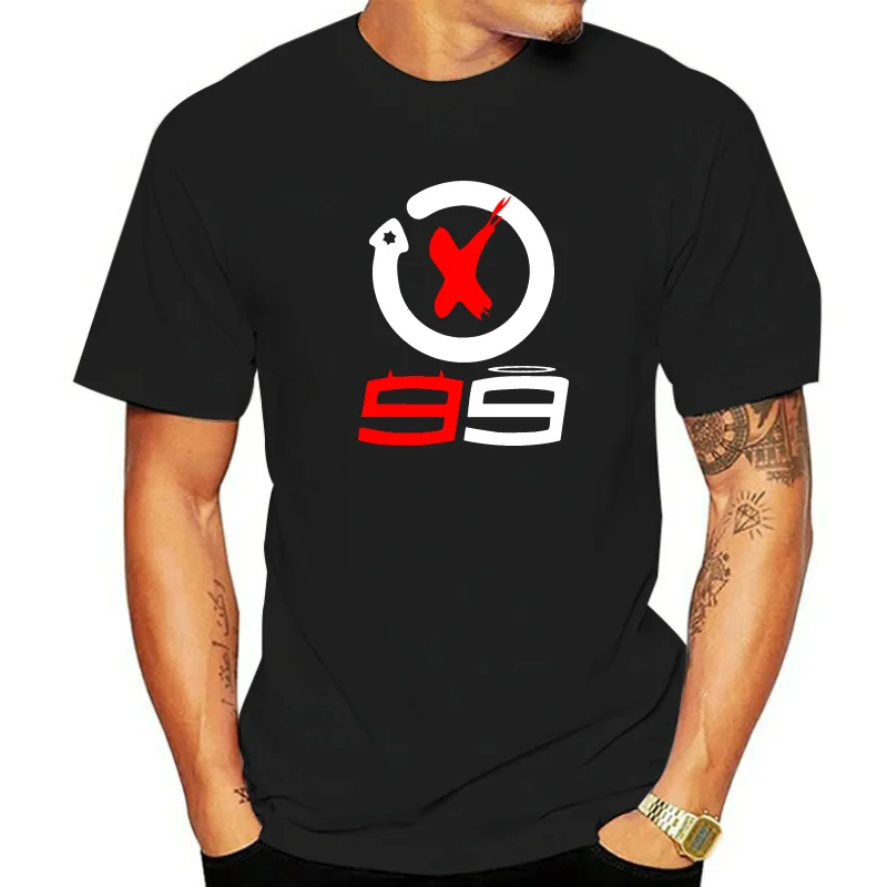 Jorge Lorenzo 99 Logo T Shirt Men T-Shirt Cool Black Summer Clothing Custom Racer Tops Moto Biker Tee Cotton Tshirt