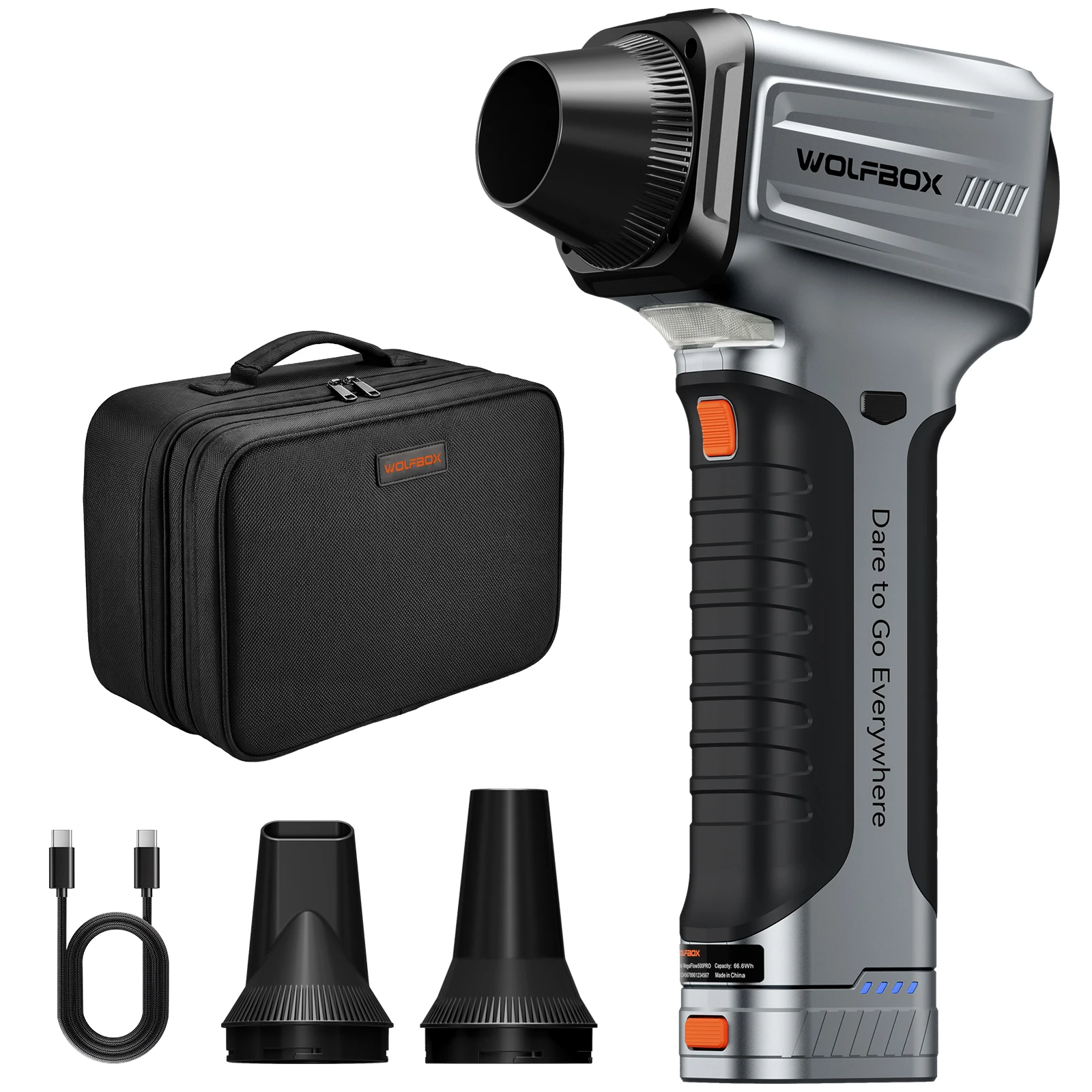 WOLFBOX MF500PRO Leistungsstarker Luftstaubsauger, Handgehaltener Laubbläser für Blätter & Außensanierung
