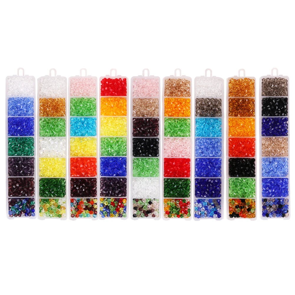 700 Stück/Box Glas-Bicone-Perlen 4MM Österreichischer Kristall Facettierte lose Perlen zum Basteln von Schmuck, Armbändern und DIY-Zubehör