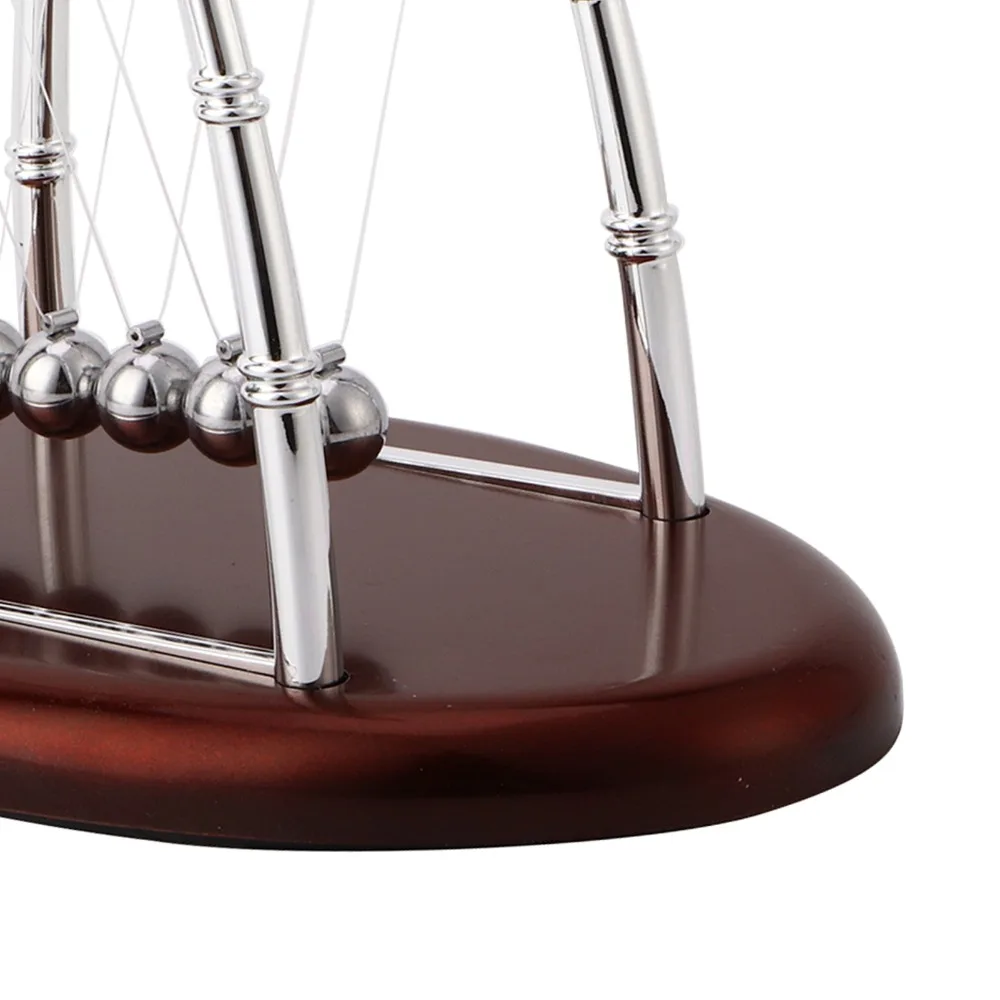 6.93 x 4.17 x 5.51in Balance Balls 5 Steel Balls Desk Size Pendulum Ornament Wooden Base Swinging Design Physics Office Desk