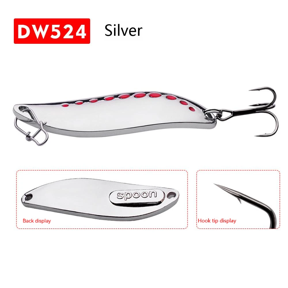 PROBEROS 5g 7g 10g 15g 20g Big Spoon Bait Metal Spinner Lure Pike Salmon Treble Hook Artificial Bait For Bass Trout Pesca