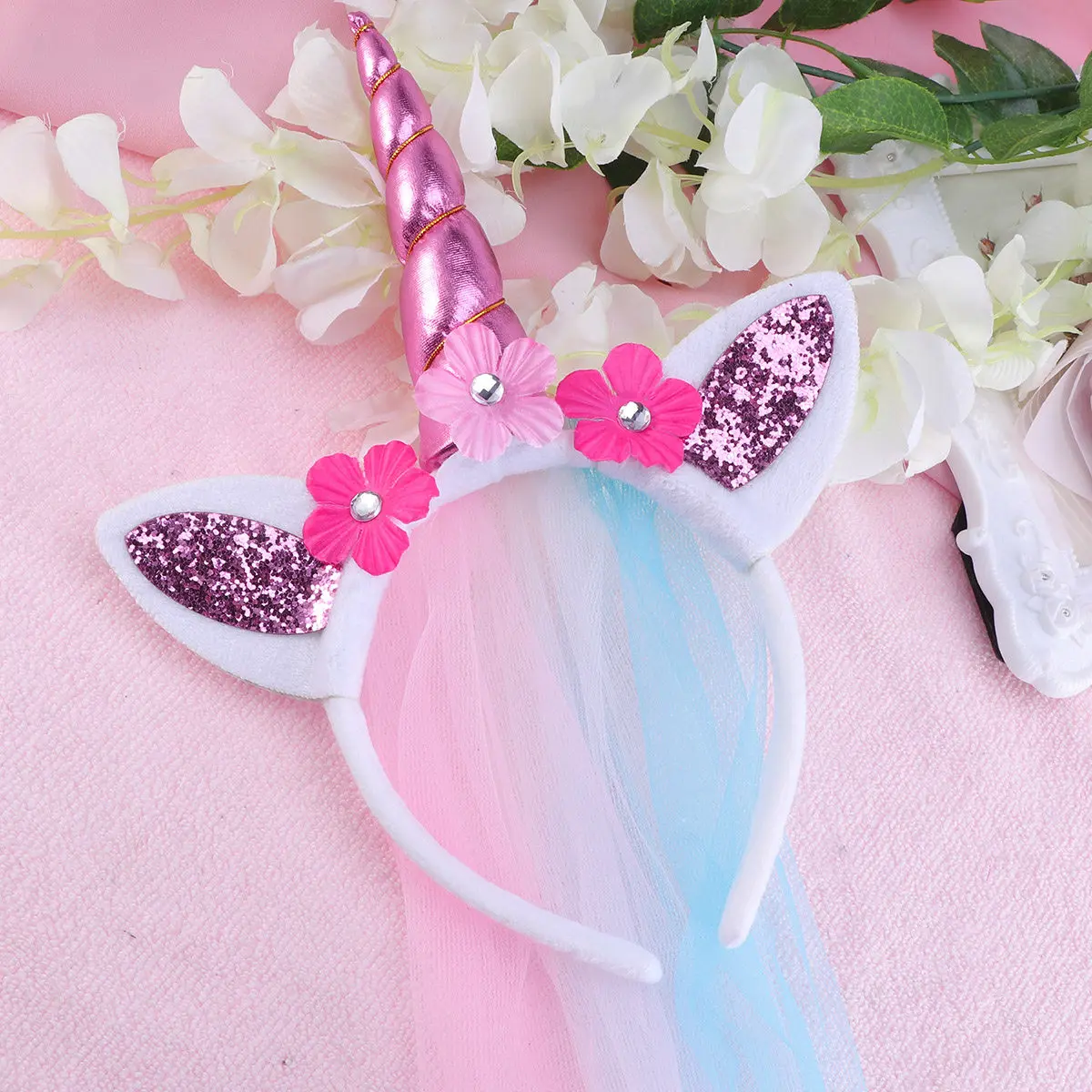 Diadema de unicornio para niñas, accesorios para la cabeza coloridos y a la moda, diseño cómodo y suave, ideal para fiestas de baile, banquetes, escenario