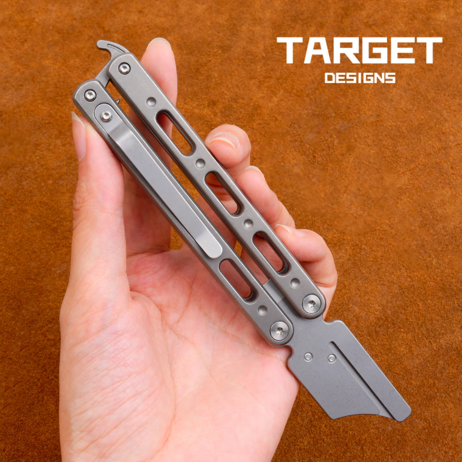 

Target Designs Titanium Foldable Handle Portable Outdoor Multifunctional Cutting Tool Utility EDC Handsome Cool Flip Tool Toy