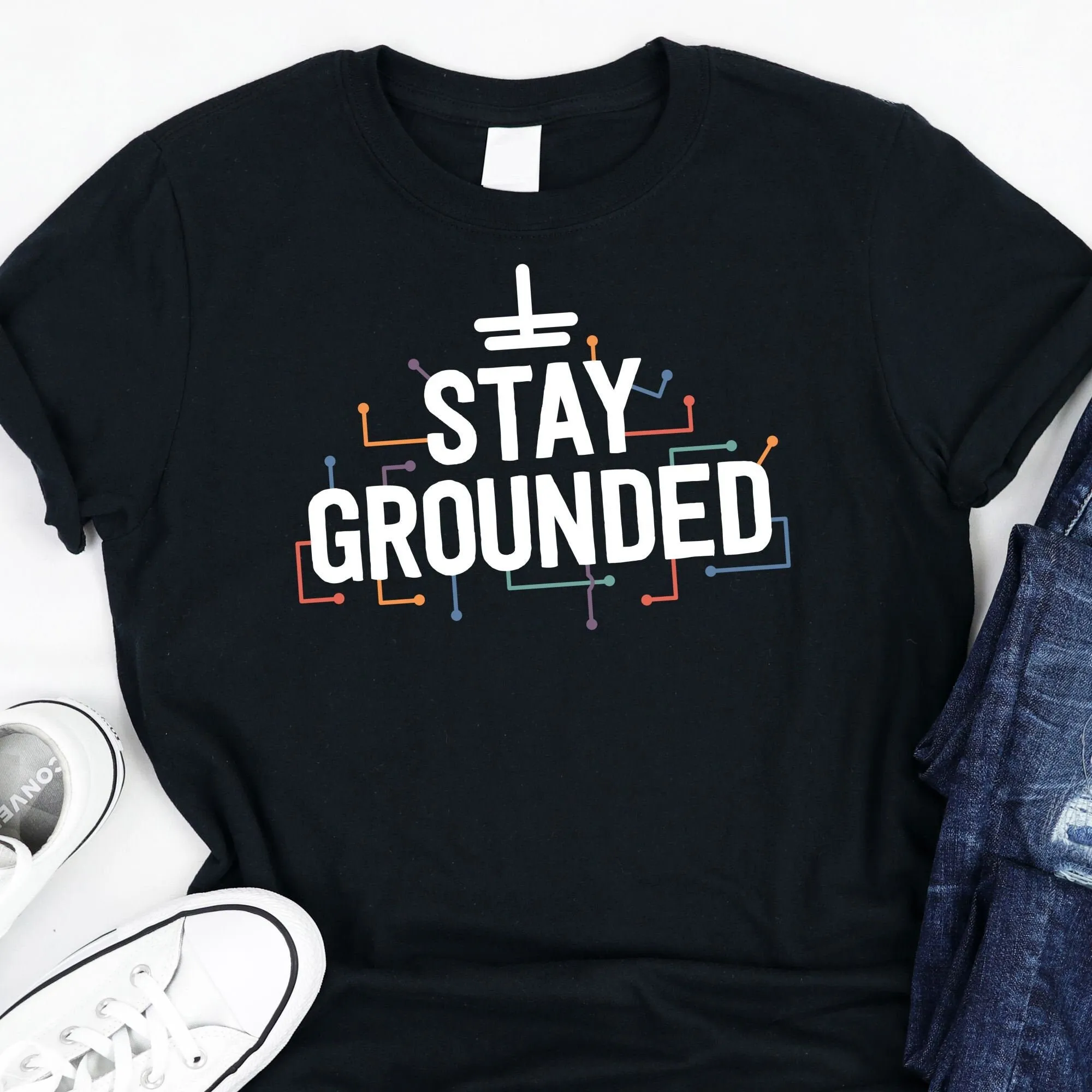 Футболка Stay Grounded Электрик-инженер-электрик для папы-инженера-студента