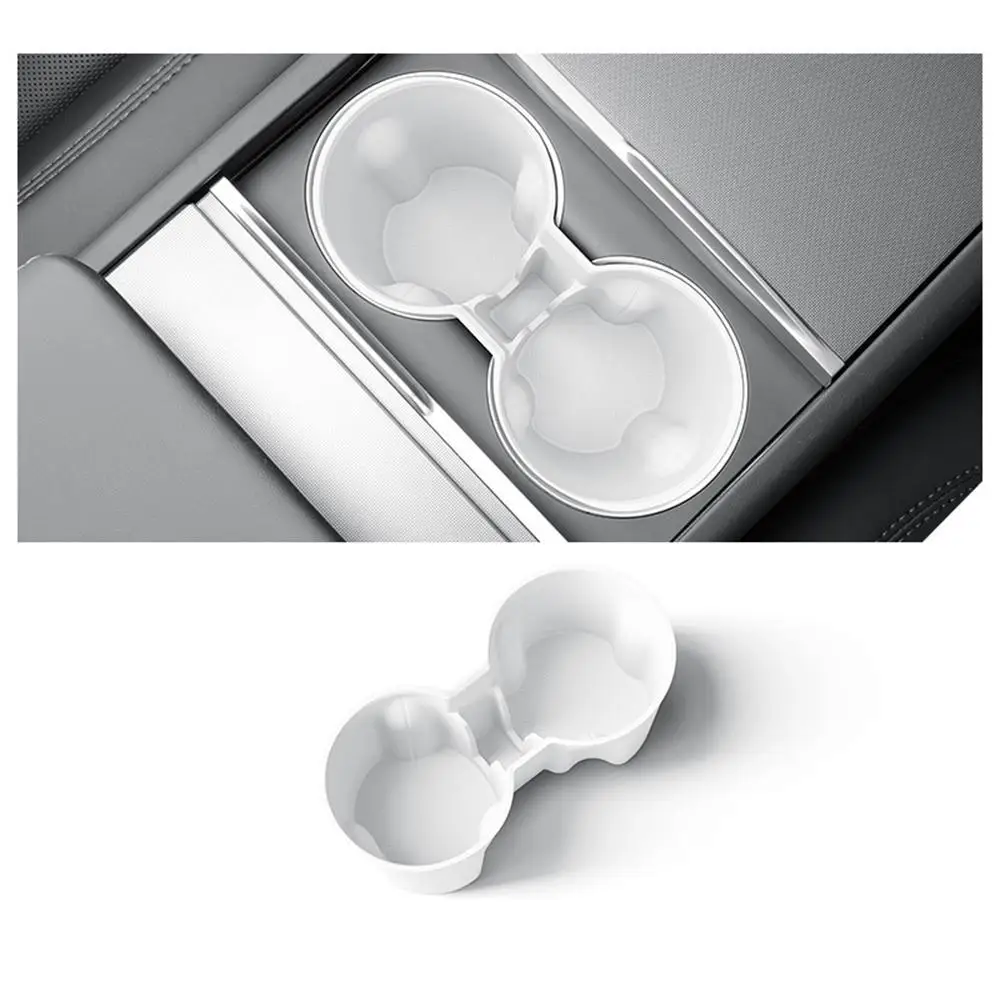 

For Tesla Model Y Juniper 2025 Center Console Cup Holder Insert Non-slip Cover Mat Center Rear Seat Console Cup Cup Armrest W4A9