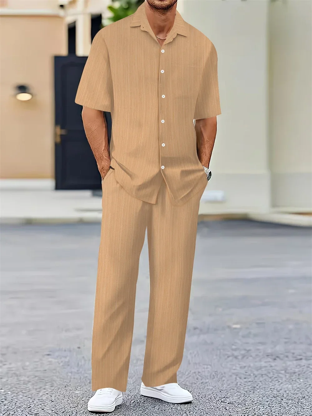 

(Shirt+Pants) Summer New Arrival Men Fashion Classic Shirt Men Business Casual Shirts Men A Set of Clothes
