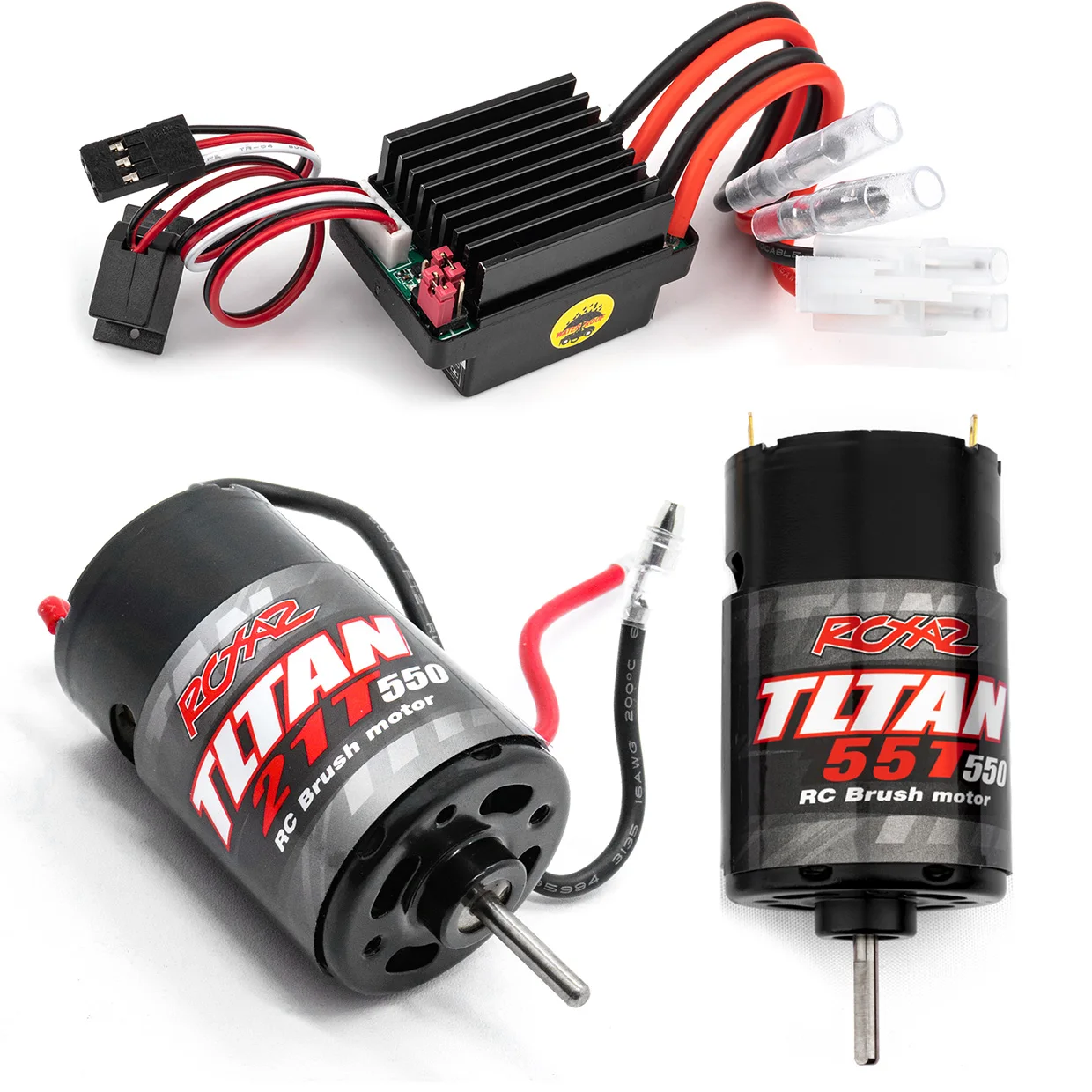 Motore spazzolato RC 550 10T-55T, kit combinato spazzolato ESC 320A per 1/8 1/10 RC Car Boat Tank Arrampicata Car Axial SCX-6