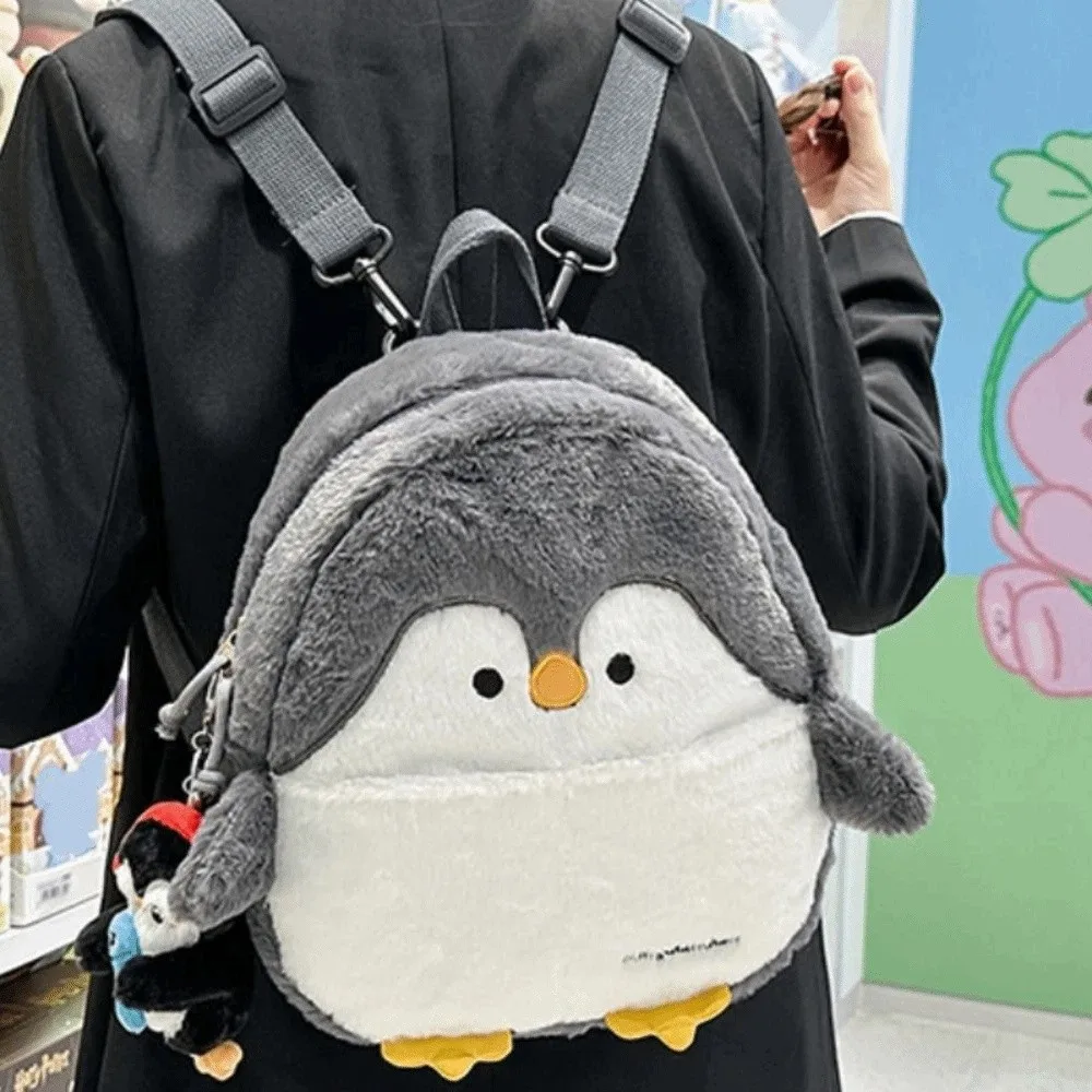 Travel Kawaii Penguin Plush Crossbody Bag Adorable Realistic Look Soft Seal Backpack Fluffy Shark Animal Shoulder Bag Girls