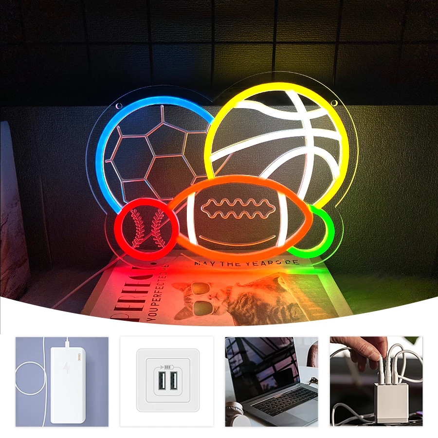 Neonowa tablica LED z motywem – Sports Equipment Icon recenzja i cena