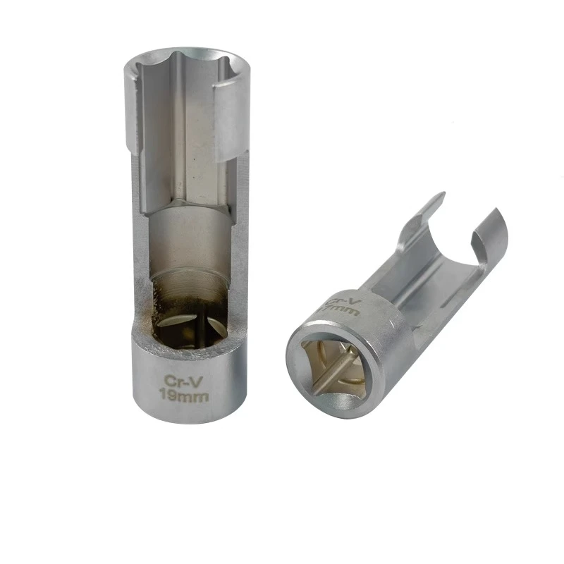 

17mm/19mm Opening Hex Wrench Diesel Oil Injection Pipe Disassembly Sleeve Slotted Oxygen Sensor Wrench