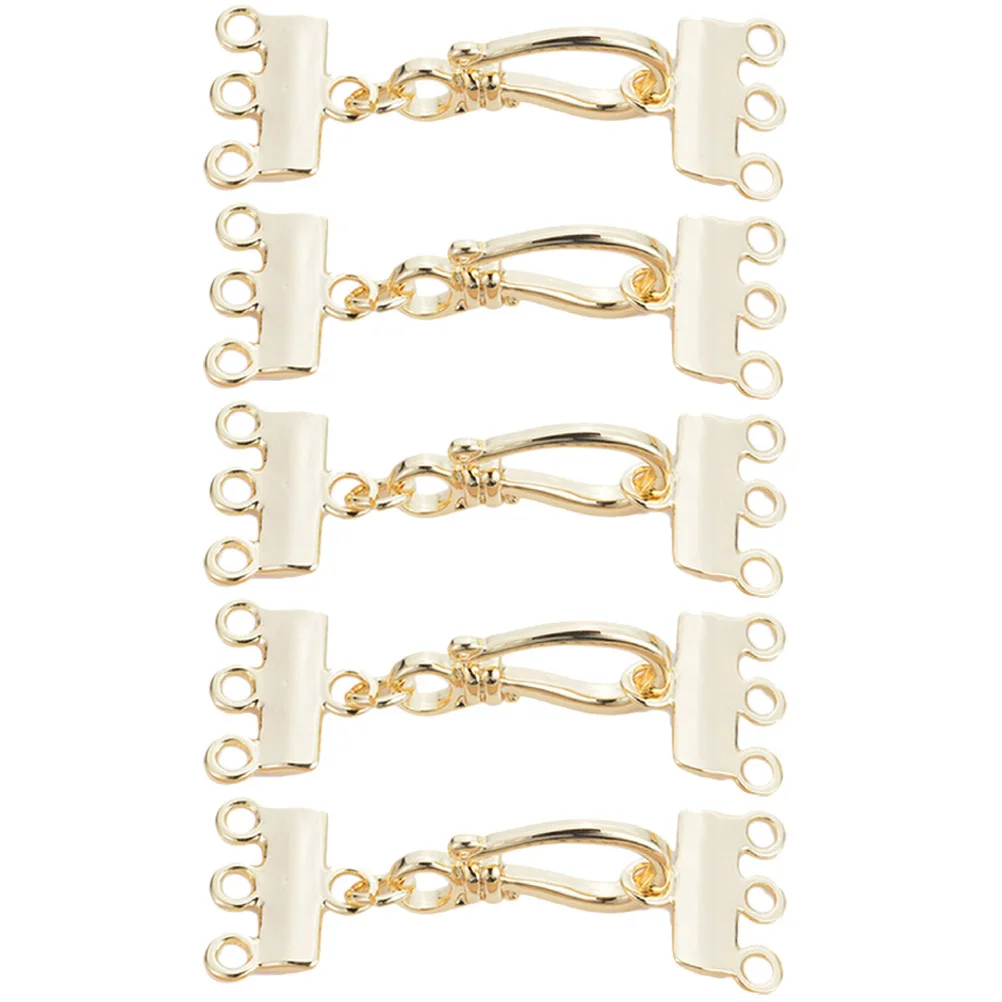 

3 Clasps 5 Pcs Copper Necklace Connectors for Multiple Necklaces Bracelet Accessories Jewelry Layered Clasps Smooth