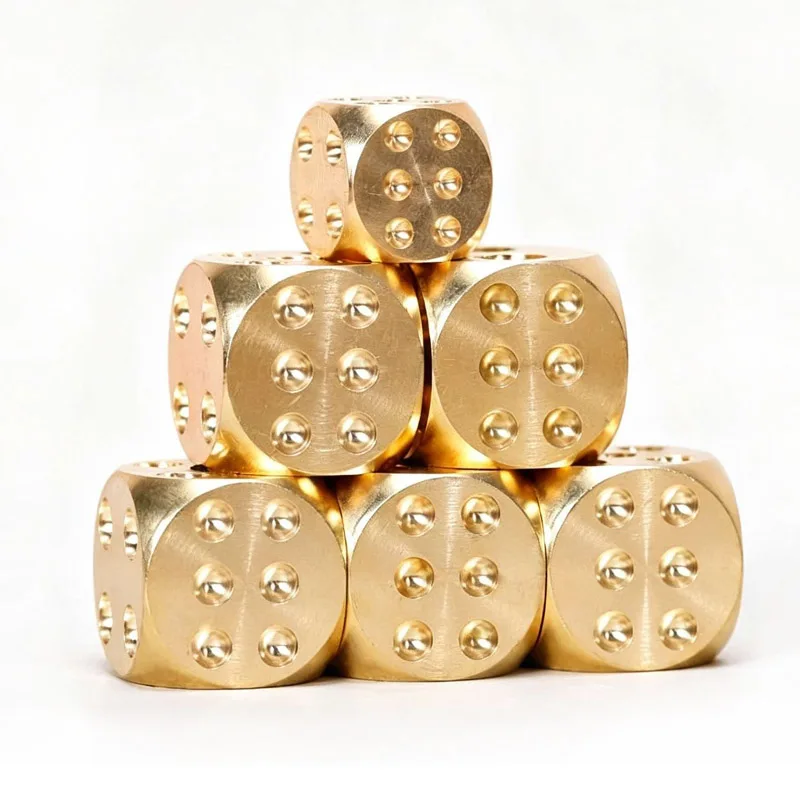 2PCS Metal Brass Dice Party Fun Props Entertainment KTV Bar Family Gatherings Role Playing Toys Board Games Accessories